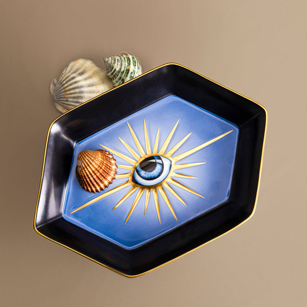 L'Objet Lito Hexagon Tray, Blue