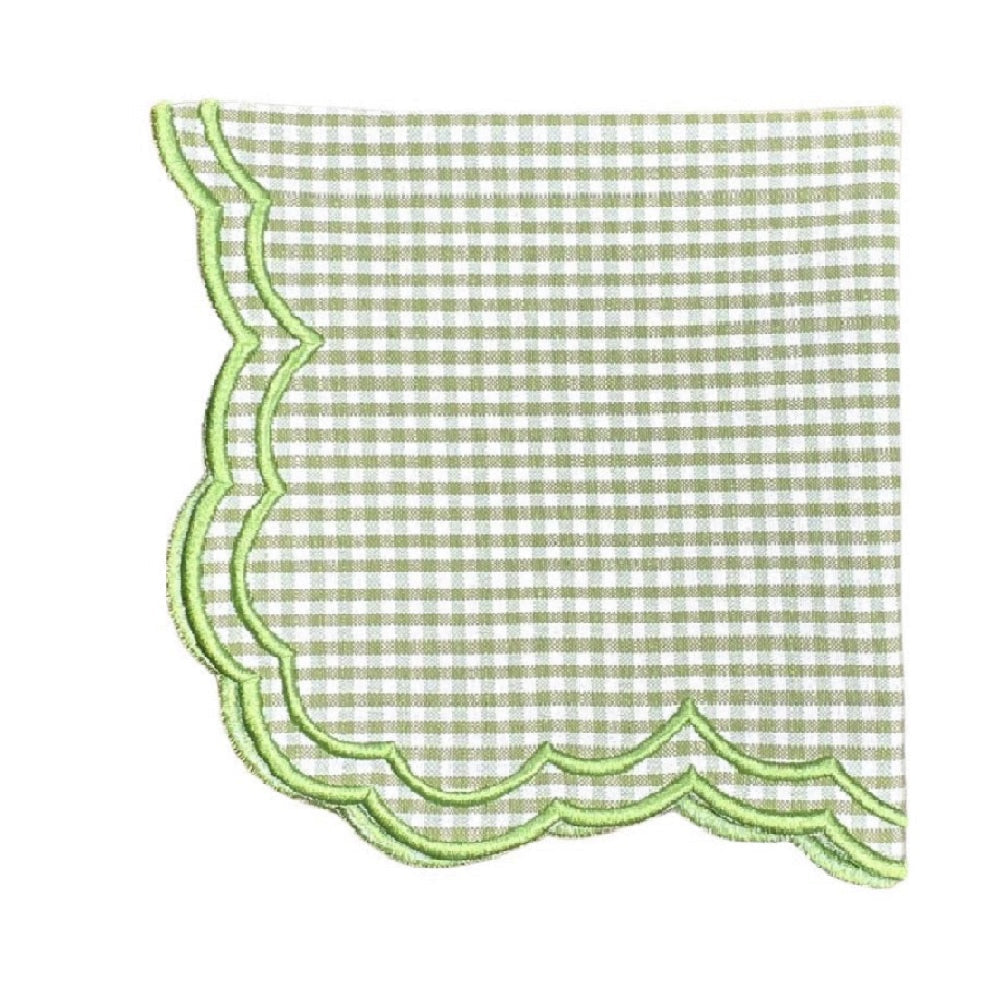 Bettina Light Green Gingham Napkins, Set of 4