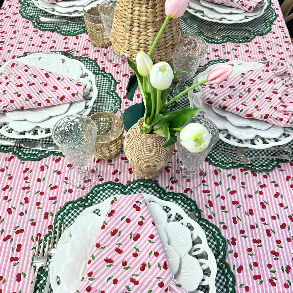 Cherries with Ruffles Napkins, Set of 4