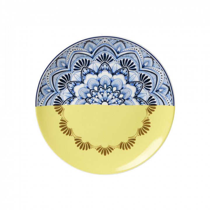 Dutch Mandala Wall Plate, Medium, Yellow