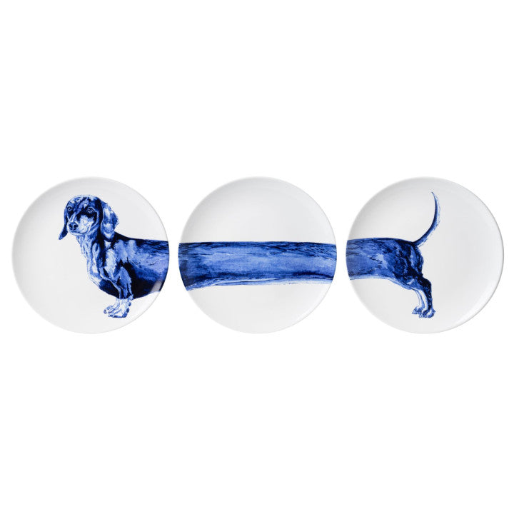 Dutch Dachshund Plates, Set of 3