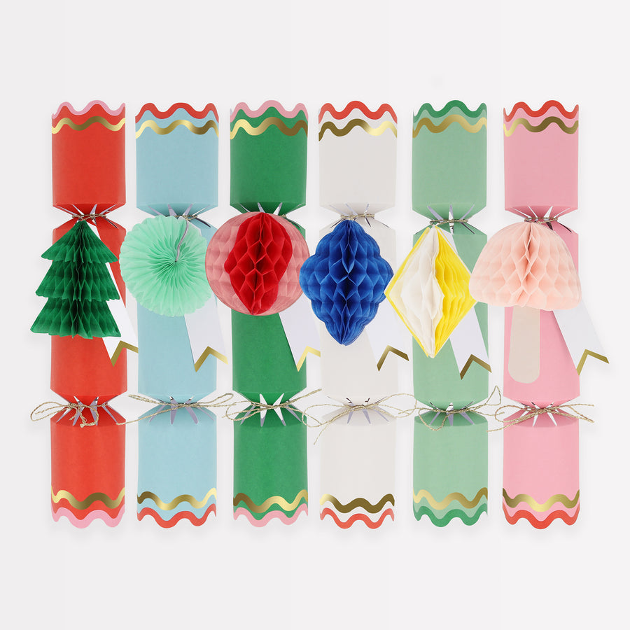 Honeycomb Holiday Crackers, Set of 6