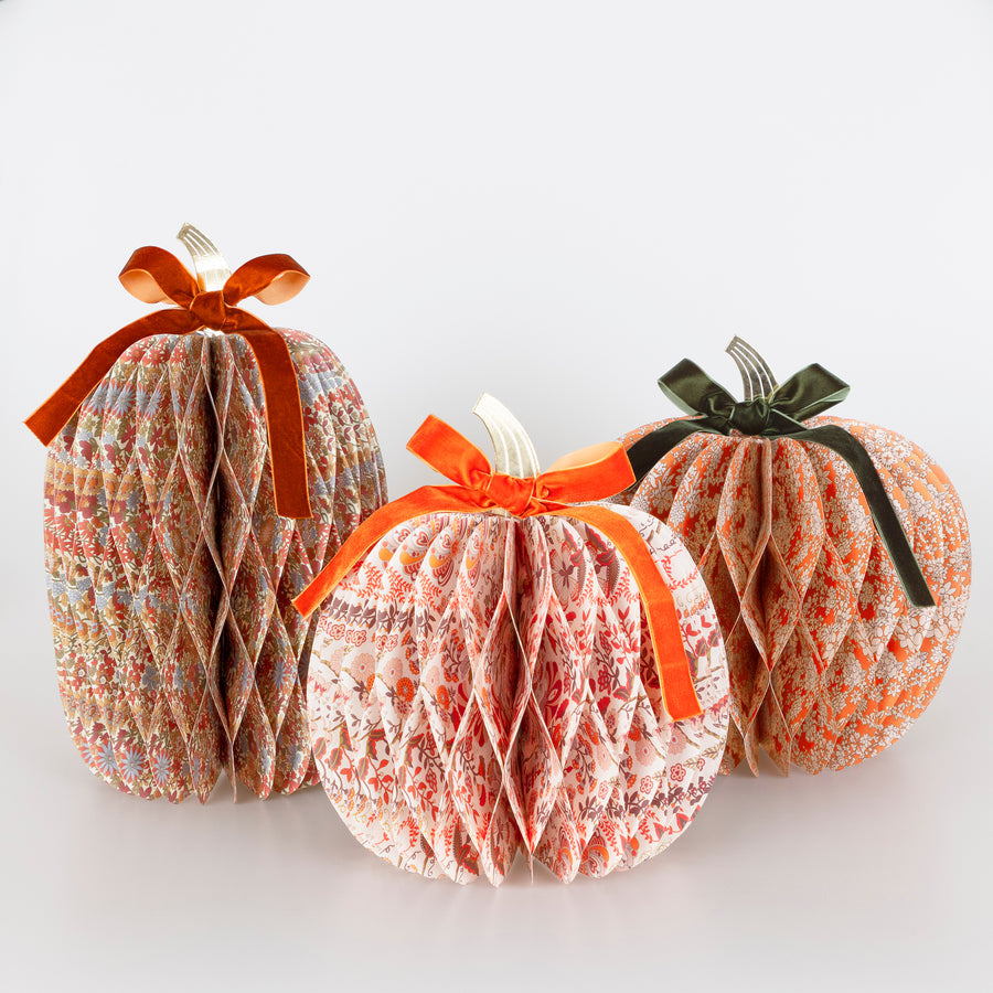 Meri Meri x Liberty Paper Honeycomb Pumpkins