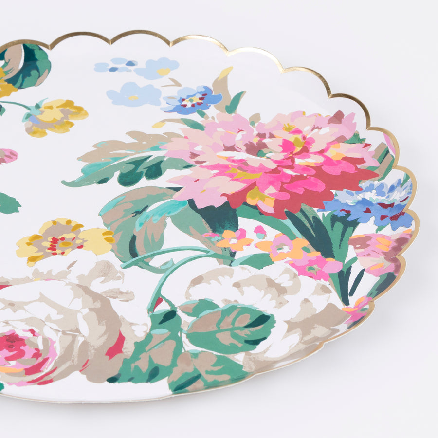 Rococo Floral Paper Dinner Plates