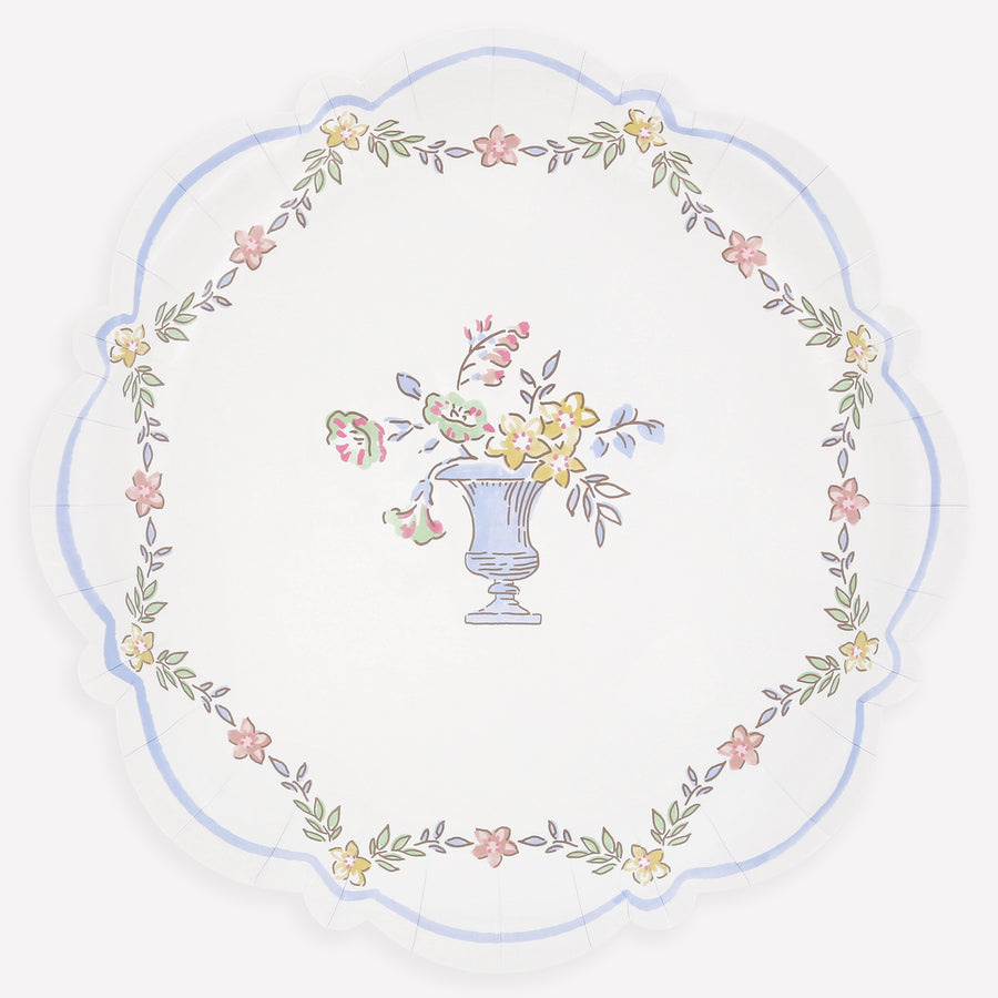 Chintz Border Paper Dinner Plates