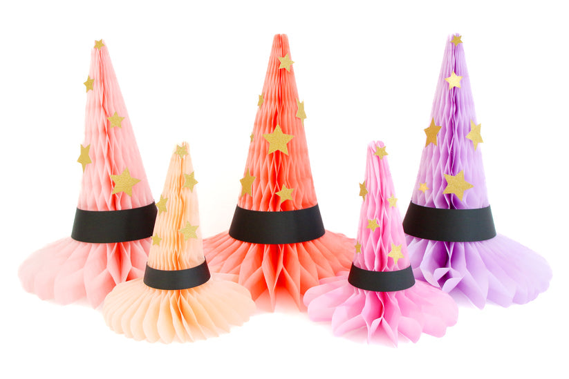 Preppy Pastel Honeycomb Witch Hats