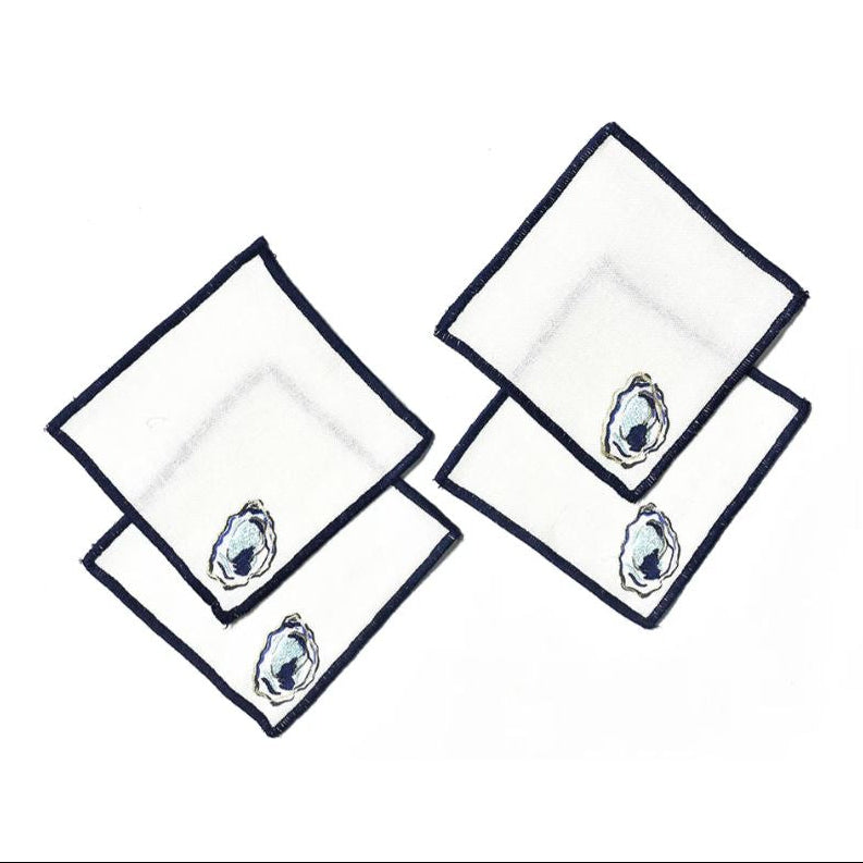 Oyster Cocktail Napkins, Set of 4