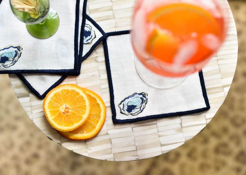 Oyster Cocktail Napkins, Set of 4