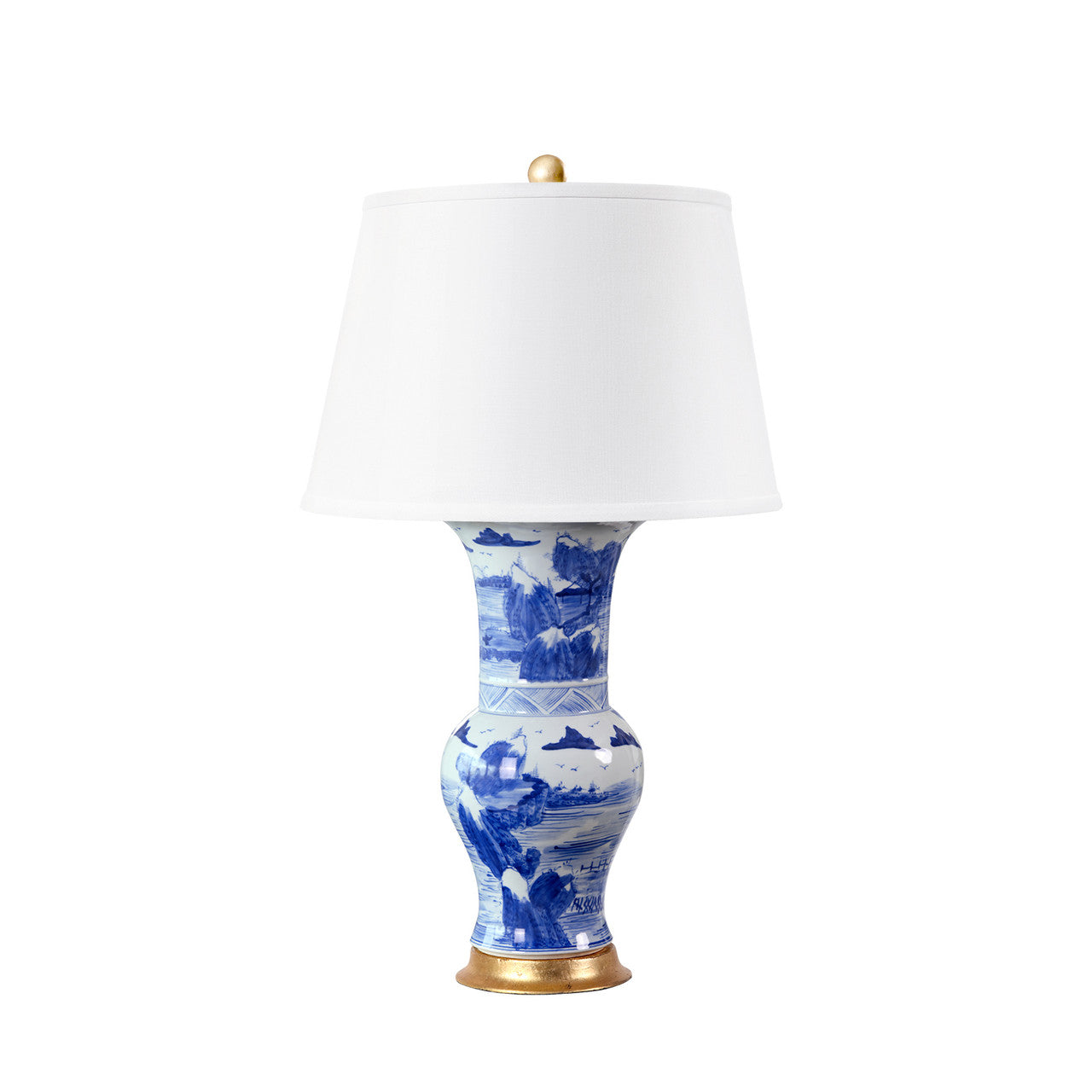 Pavillion Table Lamp, Blue & White