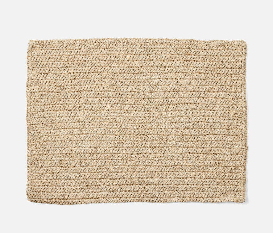 Emmy Natural Rectangular Placemat Crochet, Set of 4