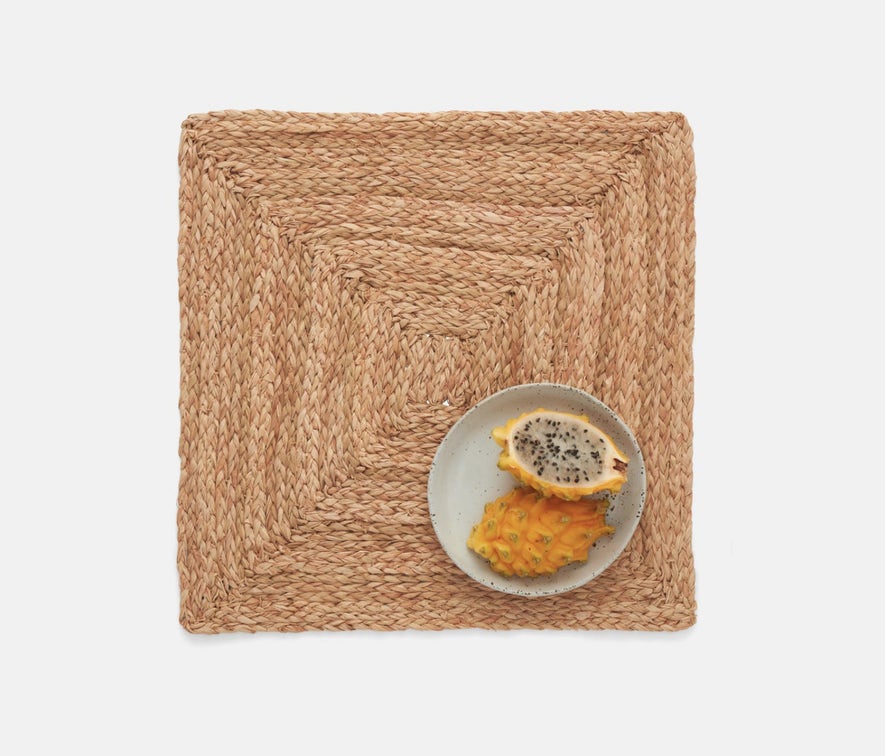 Zoey Peach Beige Square Placemat, Set of 4
