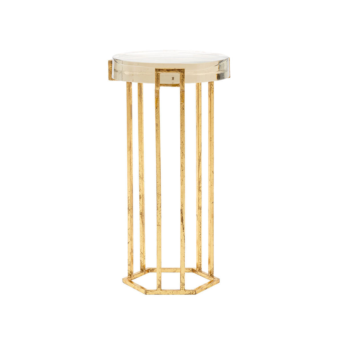 Prism Round Side Table, Gold Leaf