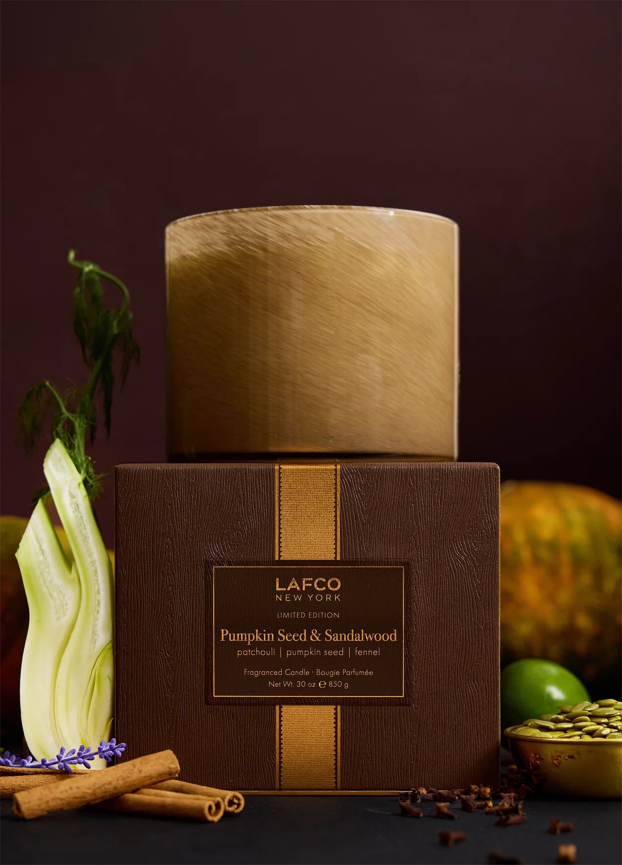 Lafco Pumpkin Seed & Sandalwood 3-Wick Candle