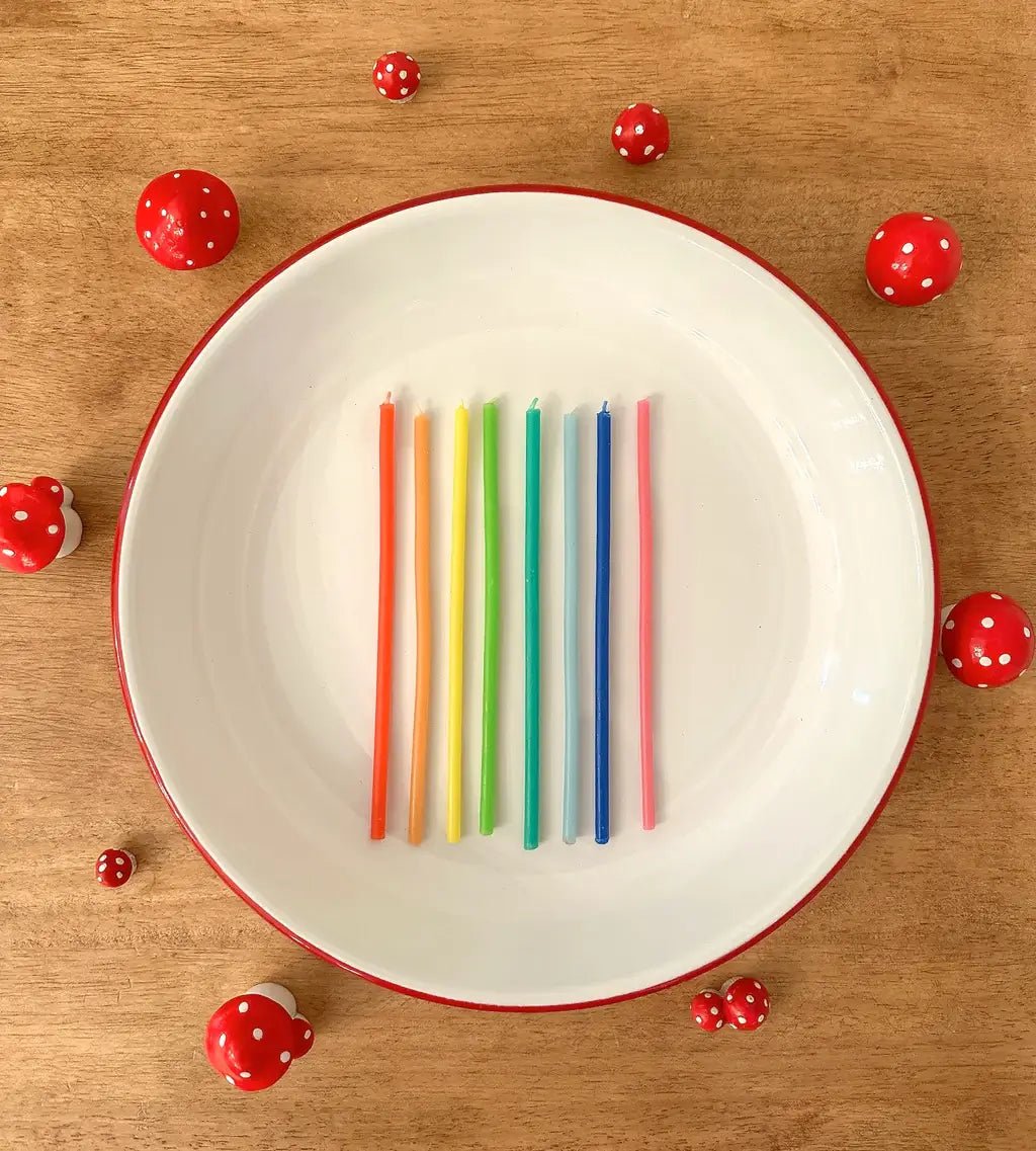 Rainbow Beeswax Birthday Candle Set