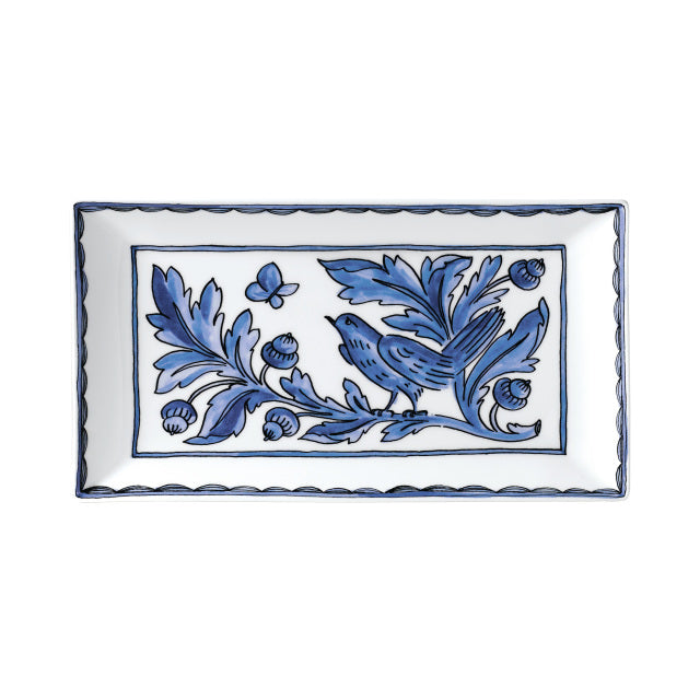 Blue Bird Rectangular Platter, 11"