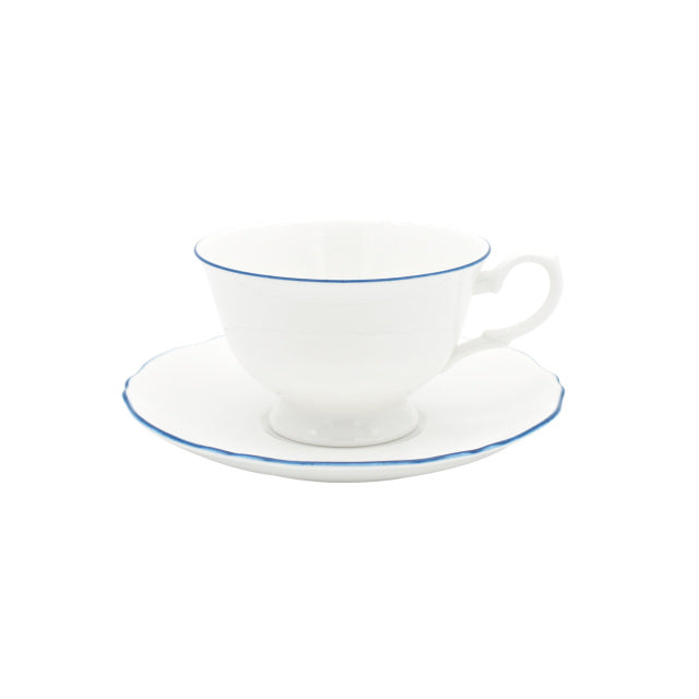 Amelie Royal Blue Rim Tea Cup & Saucer