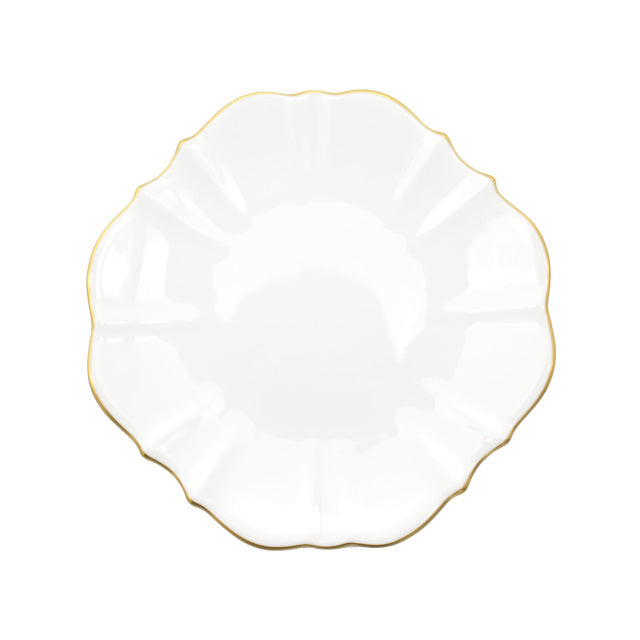 Amelie Royal Brushed Gold Rim Dinner Plate, 11"