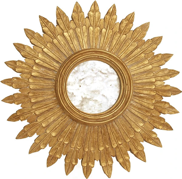 Worlds Away Santo Mirror, Gold Leaf