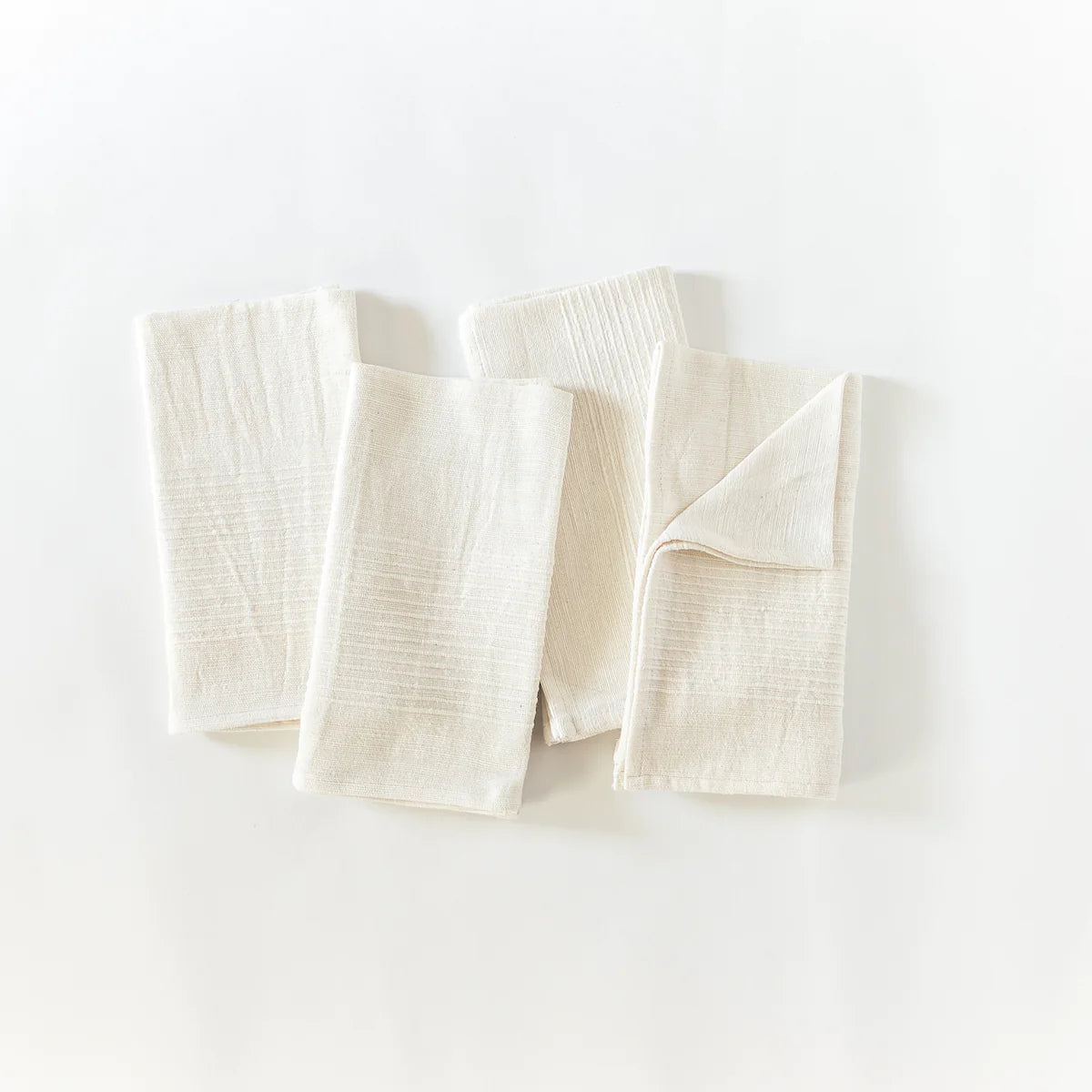 Natural Ribbed Cotton Napkin, S/4