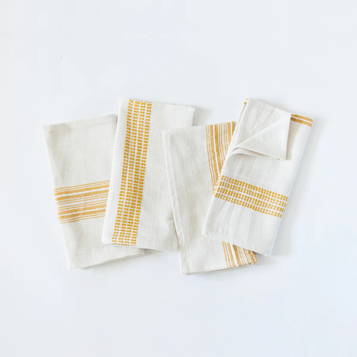 Natural with Gold Cotton Napkins, S/4