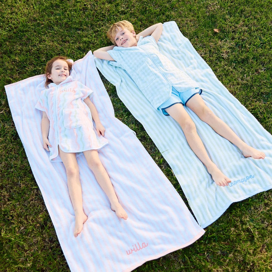 Weezie Kids' Beach Towel, Seafoam & Blue