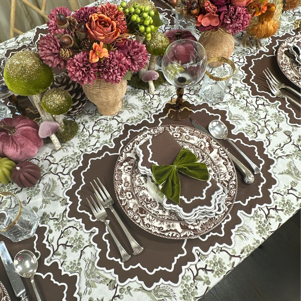 Whitley Placemat, Cocoa & White, Set of 4