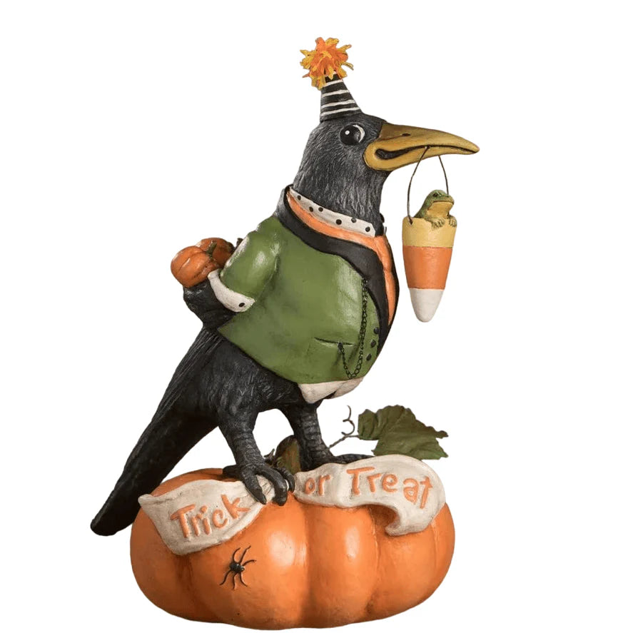 Tricky Crow On Pumpkin