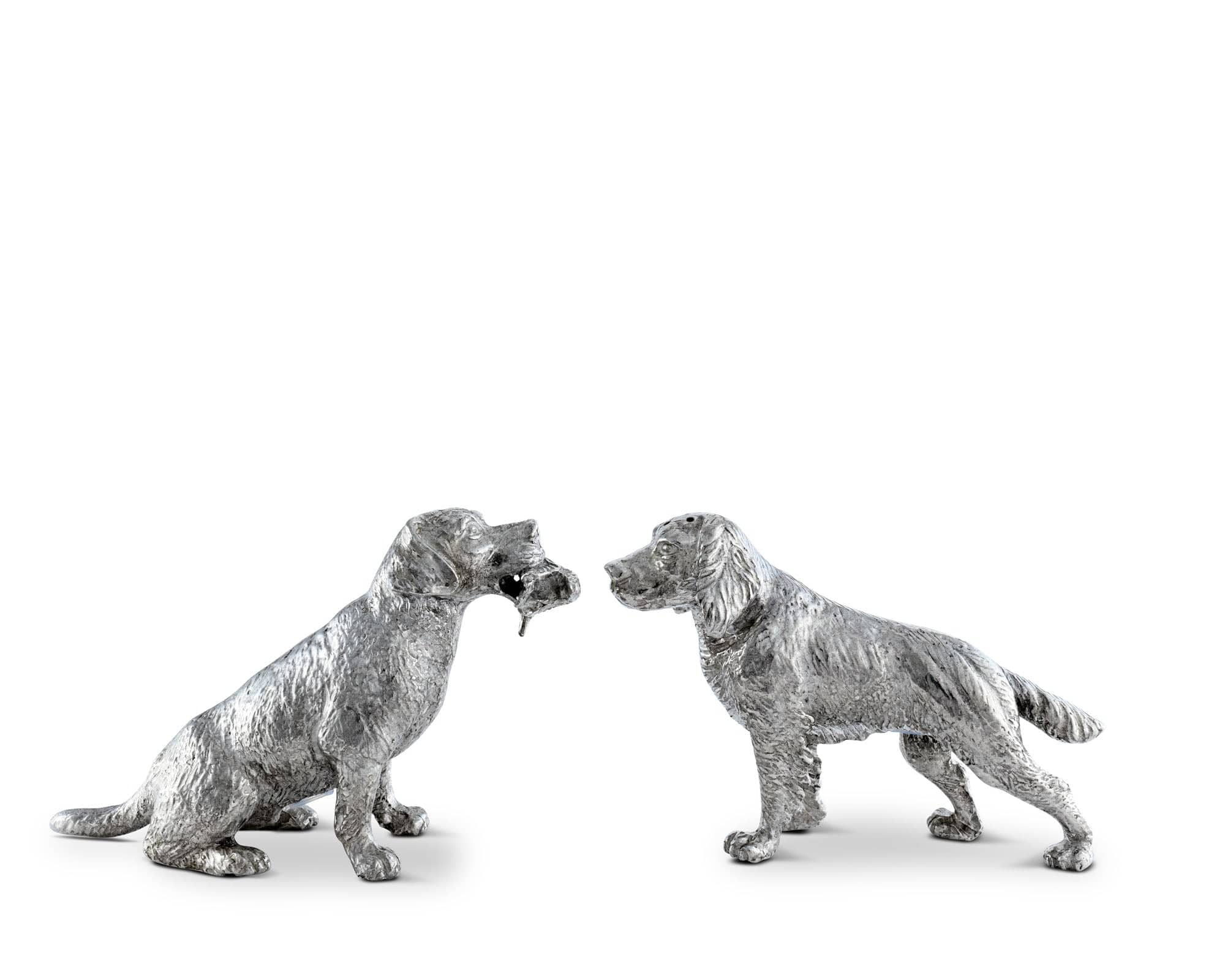 Pewter Hunting Dogs Salt & Pepper Set