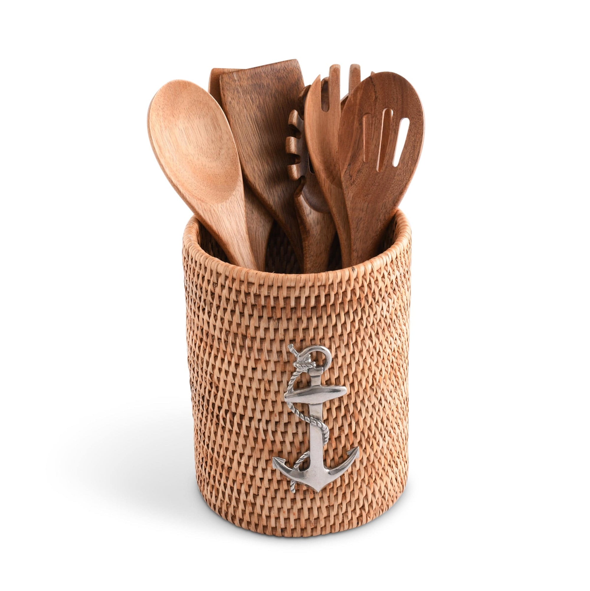 Anchor Hand Woven Rattan Utensils Holder