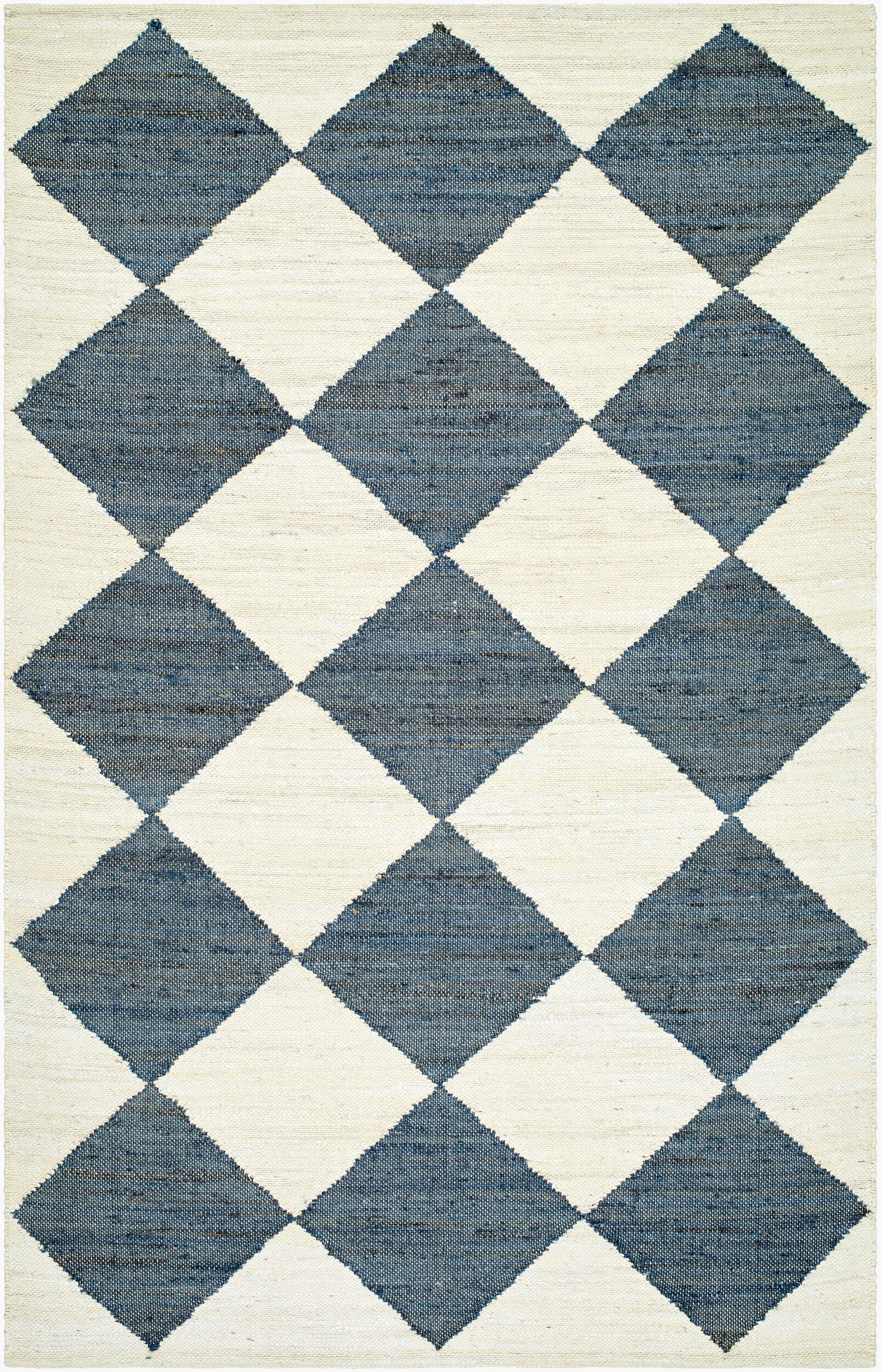 Harley Natural Fiber Rug, Navy/Cream