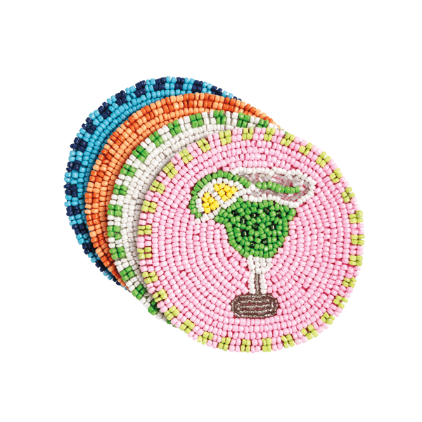 Sips Beaded Coasters, Set of 4