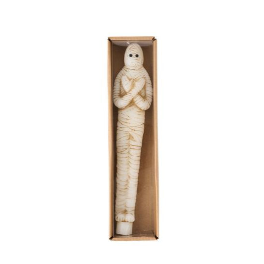 Mummy Halloween Taper Candle