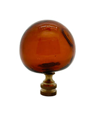 Vintage Amber Glass Buoy Ball Finial 