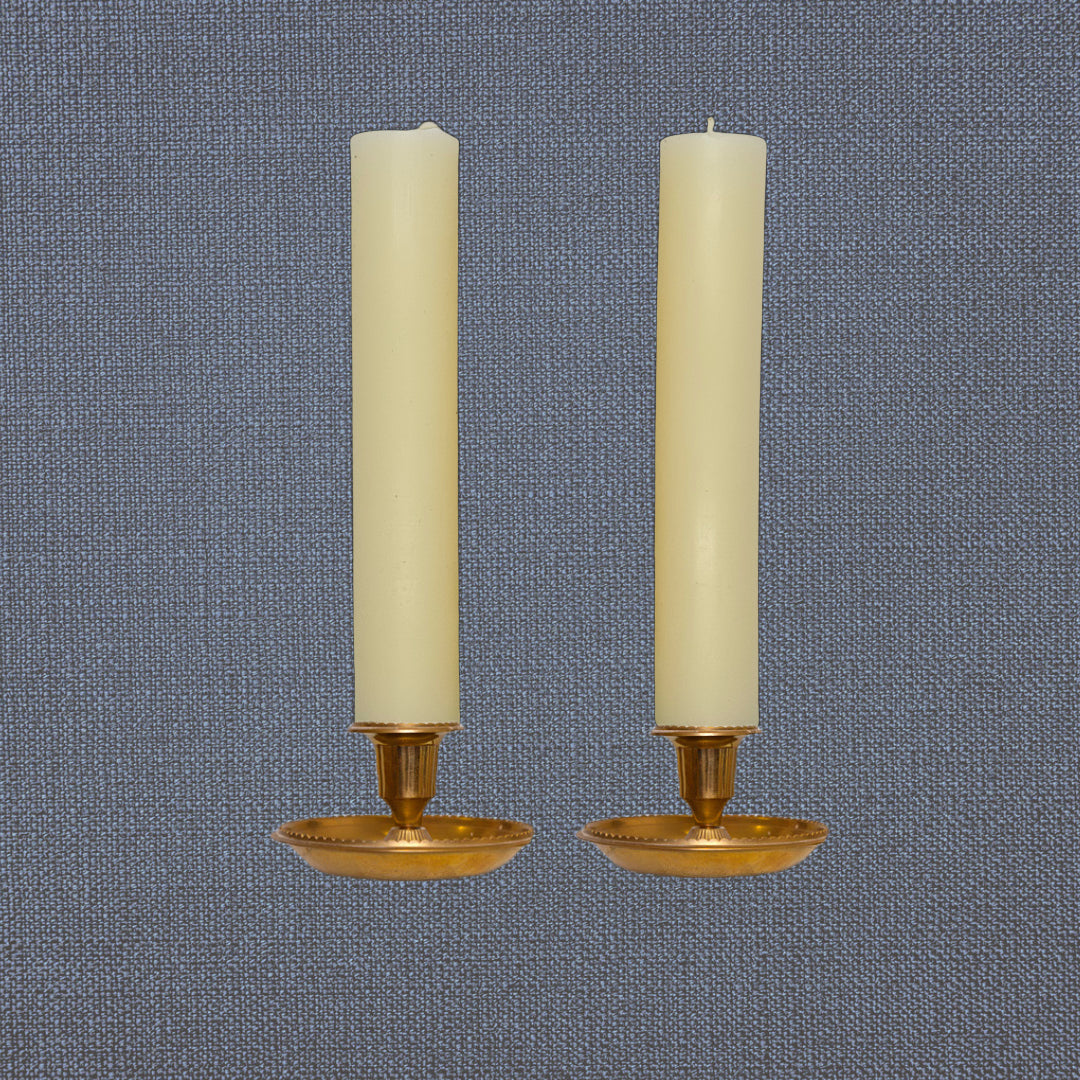 Pair of 9 inch Round Column Candles 