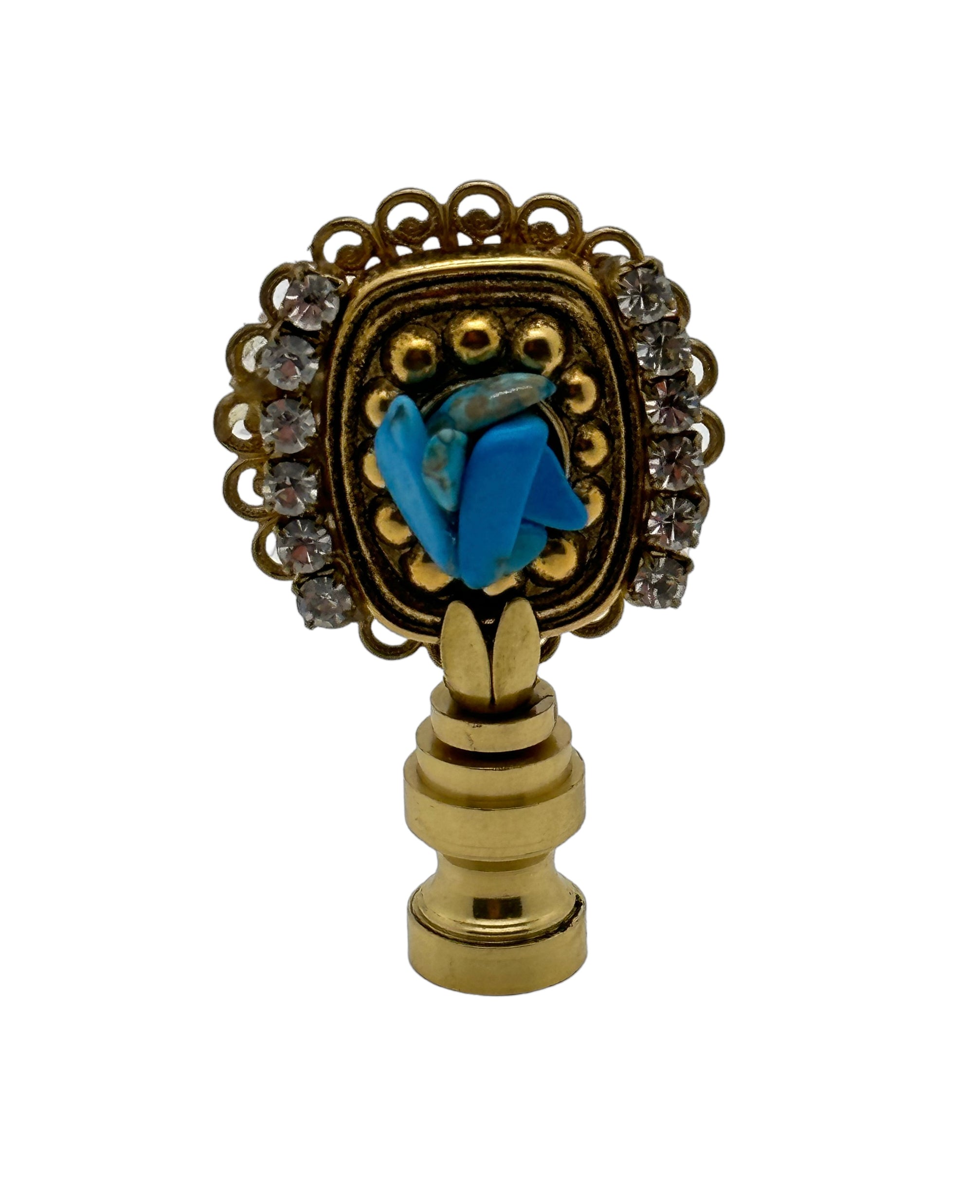 Vintage Brass and Turquoise Finial
