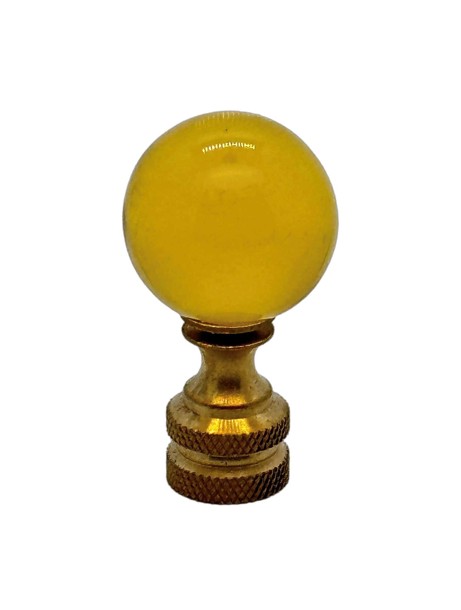 Yellow Glass Sphere Finial 