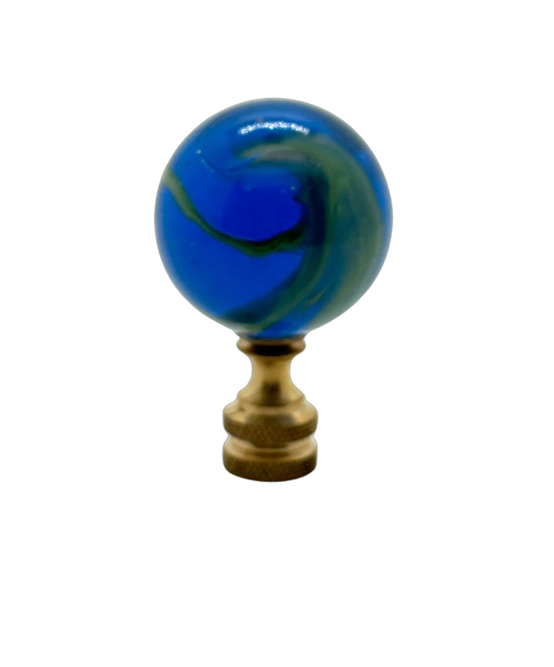 Blue/ Green Opalescent Glass Ball Finial 