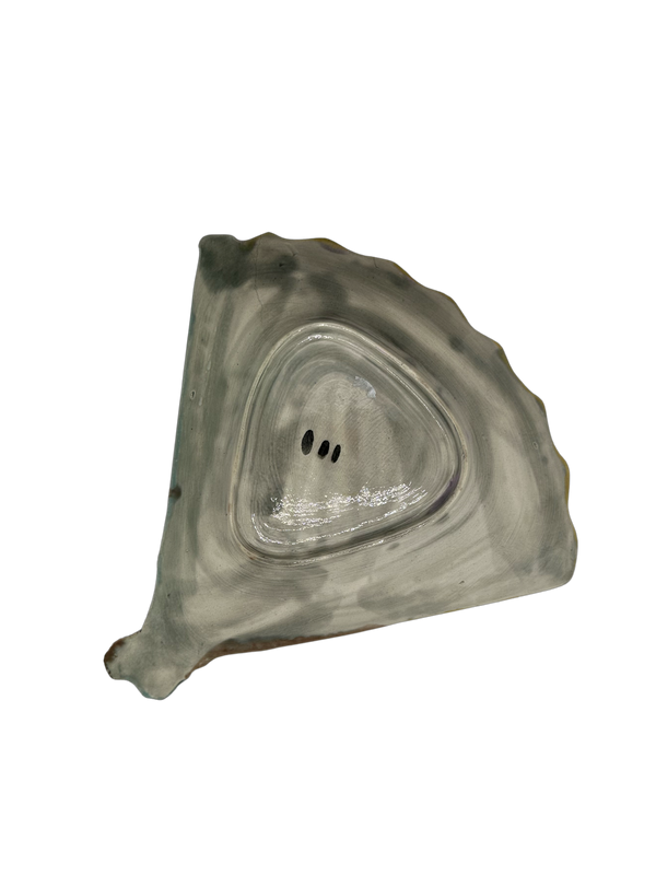 Antique Majolica Fan Plate Hunt and Bloom