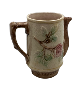 Majolica Pitcher Cream with Red Rose - Hunt and Bloom