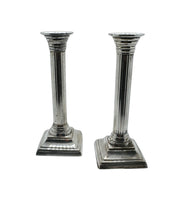 Vintage Silver Plate Column Candlesticks - Hunt and Bloom