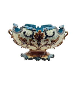 Antique French Majolica Jardiniere - Hunt and Bloom