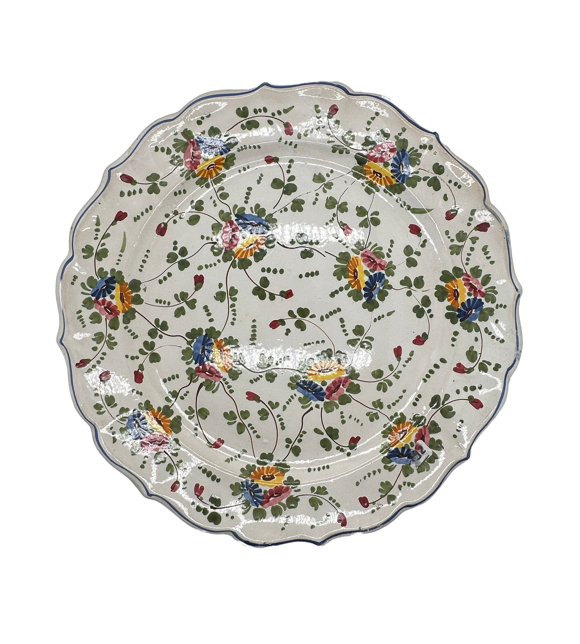 Vintage Floral Round Italian Platter - Hunt and Bloom