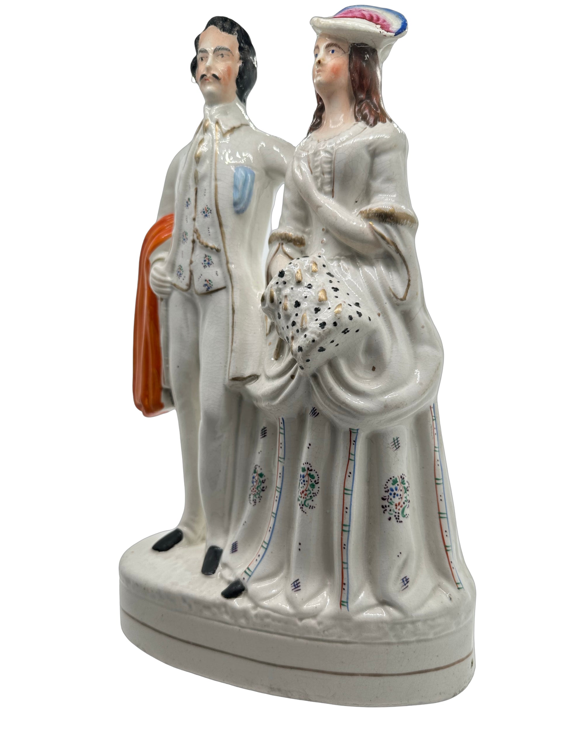 Antique Staffordshire Man and Woman