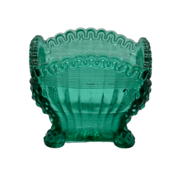 Antique Northwood Alaska Green Glass Bowl 