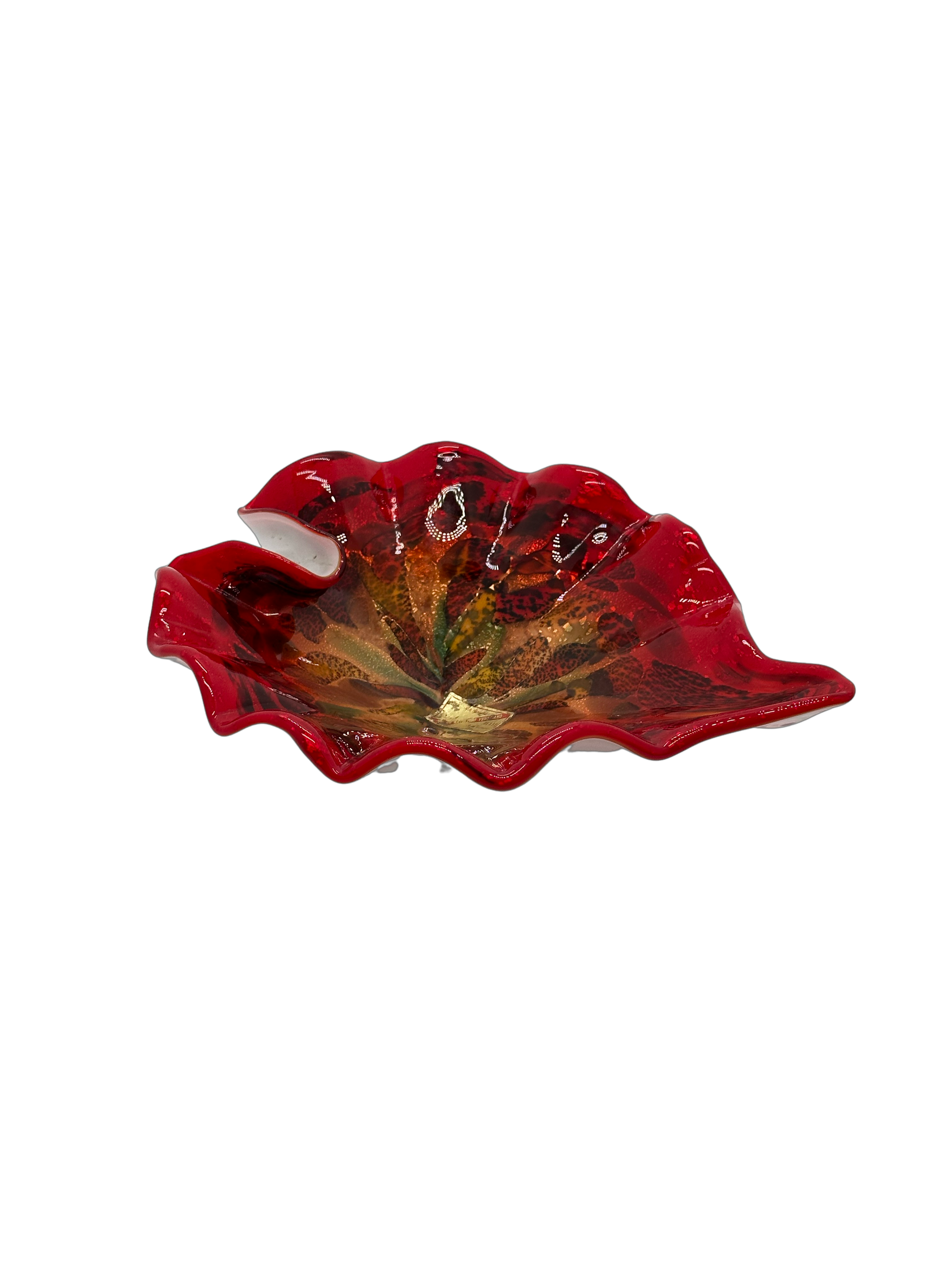 Vintage Leaf Shaped Murano Glass Bowl - Hunt and Bloom