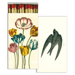 Blue, Yellow and Red Tulip and Birds Decorative Matches