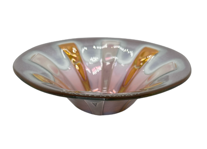 Vintage Lavender Pink & Orange Higgins Glass Bowl - Hunt and Bloom