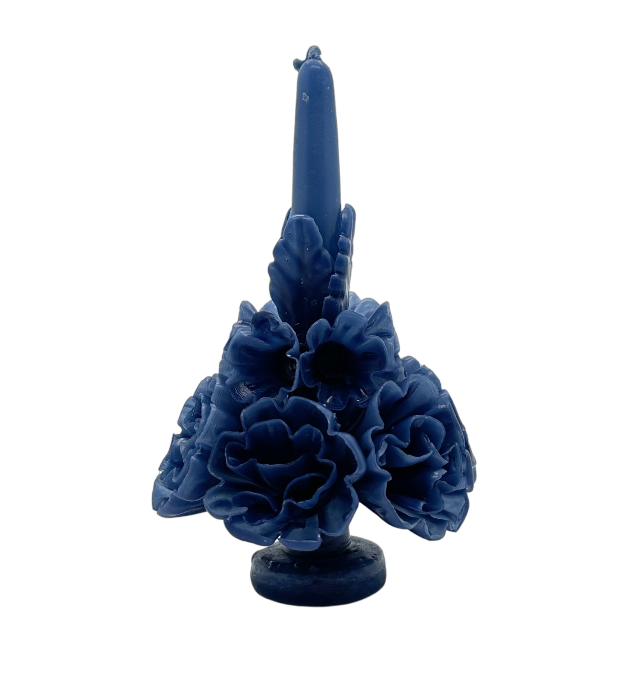 Oaxacan Floral Taper Candle in Blue 