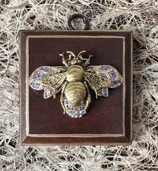 Museum Bee, Mahogany Frame with Grande Bee on Sparkle Bee - Hunt and Bloom