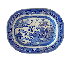 Antique English Blue Willow Platter - Hunt and Bloom